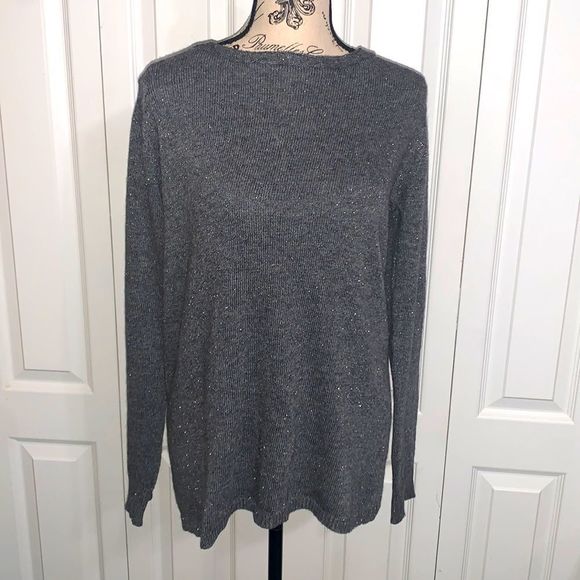 𝅺color Block Open Back Sweater Gray/Silver - Picture 1 of 13